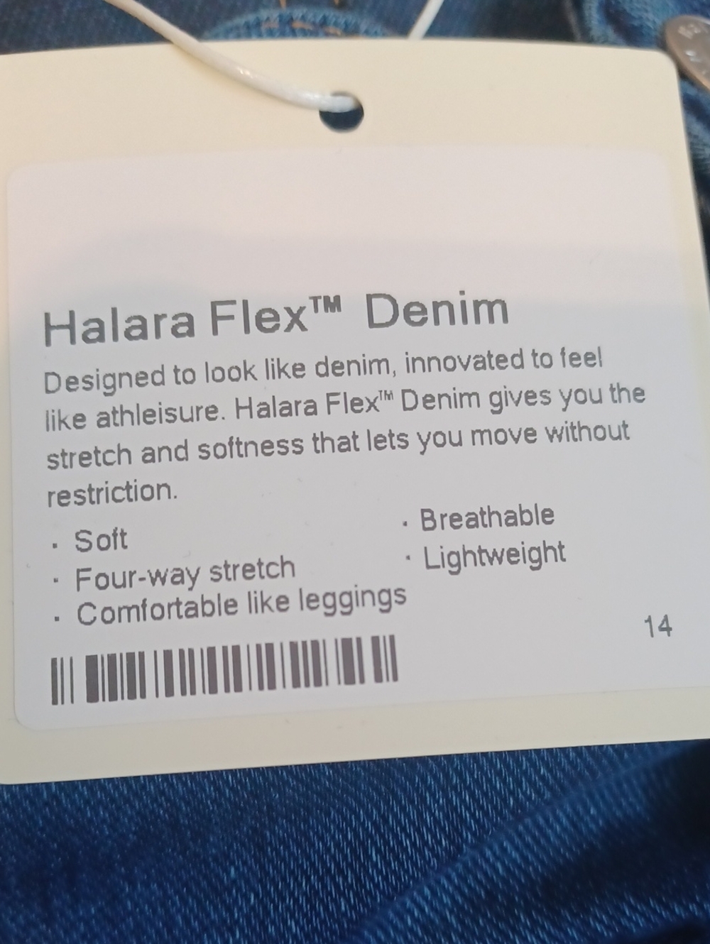 Halara Flex Denim Flare Sz.XL. Soft 4 Way Stretch. W.35".R.10".L.33". NWT! - Picture 8 of 11